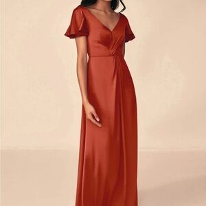Elegant Rust Maxi Dress